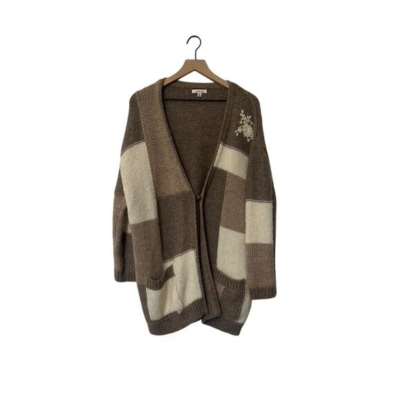 Johnny Was Color Block Patchwork Floral Alpaca Cardigan - Picture 4 of 7